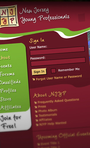 new jersey young professionals website and logo design