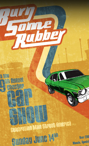 poster design for chester nj car show event
