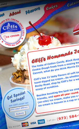 roxbury nj ice cream parlor web site design