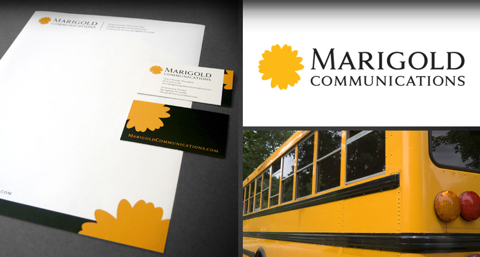 award winning logo and stationery design for communications company