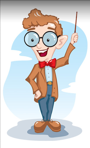 cendant character illustration of a professor