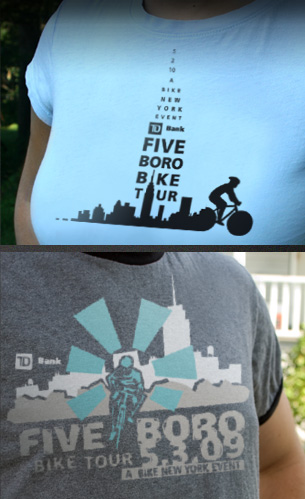 Bike New York five boro bike tour apparel design for NY