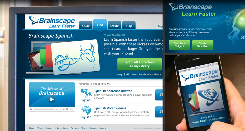 iphone app design adn website for brainscape