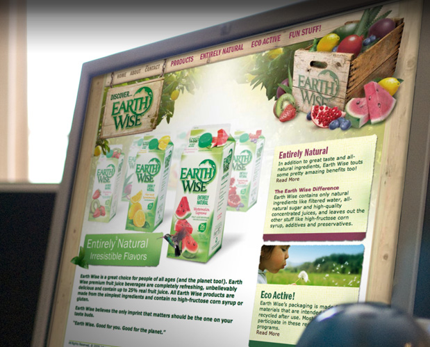 Earthwise Beverages Website Design and Animation