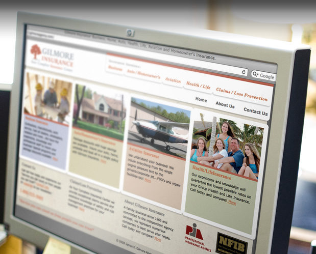 gilmore insurance website design
